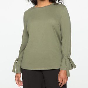 Eloquii Tie Sleeve Knit Top